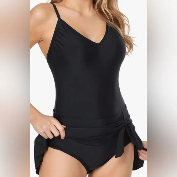 🆕 HUSMEU BLACK TUMMY CONTROL SWIMDRESS (3XL) - Picture 4 of 15